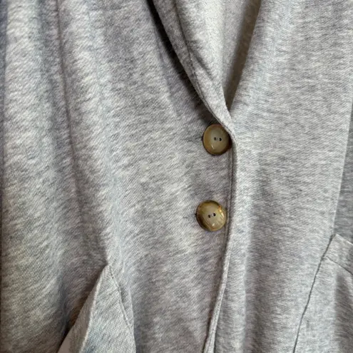 Nanushka Gray Marl Short Sleeve Drape Collar Button Front Cardigan Sweater S