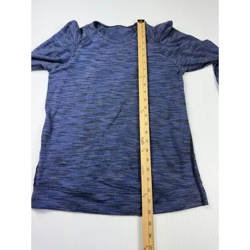 Lululemon long sleeve Ruffle Shoulder Details Top 8 Blue Space Dye
