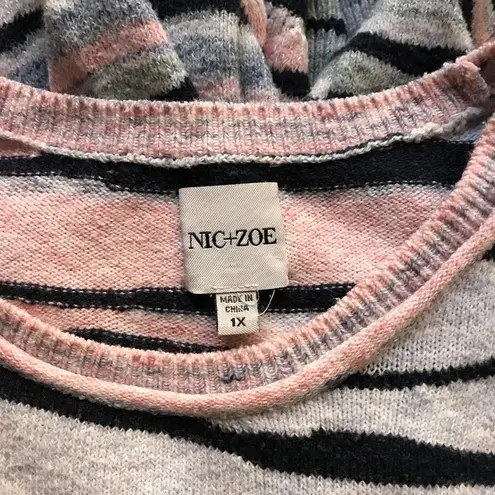 NIC + ZOE Multi Color Cozy "Snowed In" Sweater 1X