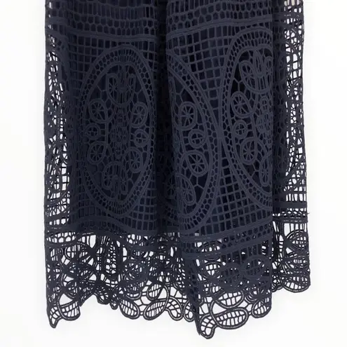 Bardot French Navy Lace Strappy Back Knee Length Dress size 6/Small