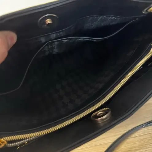 Karl Lagerfeld Purse PARIS Black Quilted Gold Chain Shoulder Bag Tote Satchel