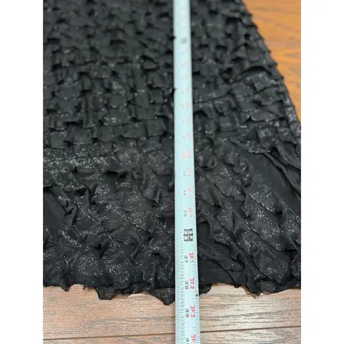 Notations Black Ruffle Sparkle L Dress Short Sleeve Shimmer Party Cocktail