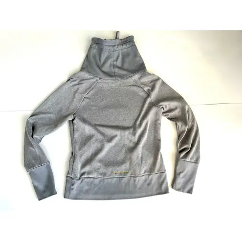 Under Armour  Womens Gray Size Small Cowl Neck Semi Fitted Hooded Sweatshirt Gold