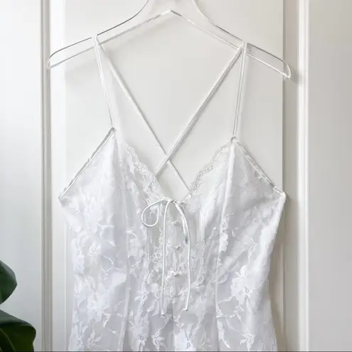 Tres Chic Designs Vintage White Lace Lingerie Chemise Slip M Size M
