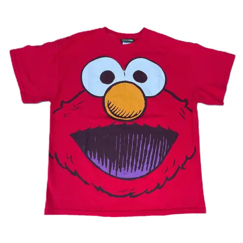Sesame Street Vintage Elmo Red Sketch Face Graphic T-shirt