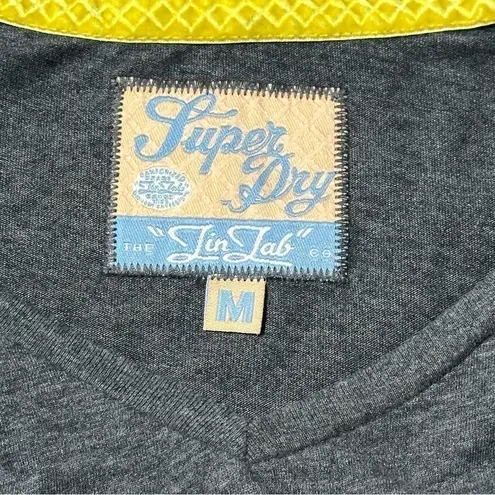 Superdry Women’s Size M Heathered Black Yellow Logo Graphic Short Sleeve T-Shirt