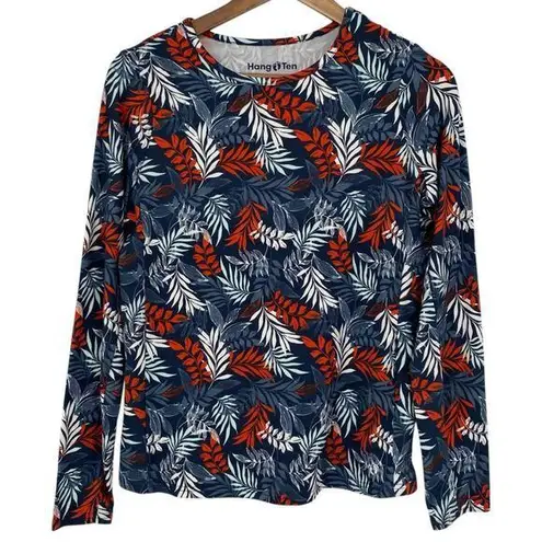 Hang Ten NEW UPF 50+ Long Sleeve Quick Dry Sun Shirt Tropical Print Size Small