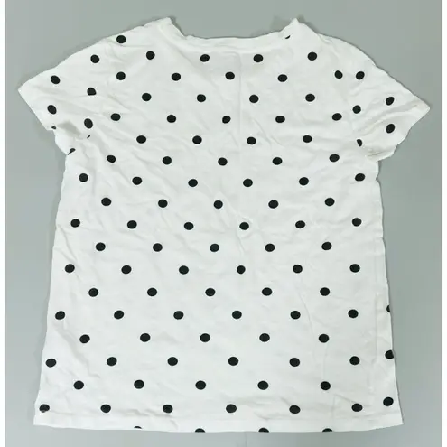 White Black Polka Dot Dots Short Sleeve Tee T