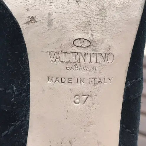 Valentino Garavani Valentino women’s black suede knee high block heel boots size IT 37 US 7