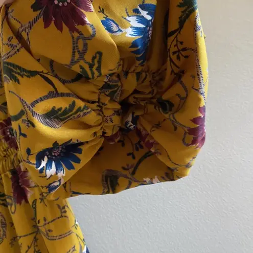 MISA Los Angeles MISA Los Angeles Violet Dress Marigold Yellow Floral Smocked Waist Size XS