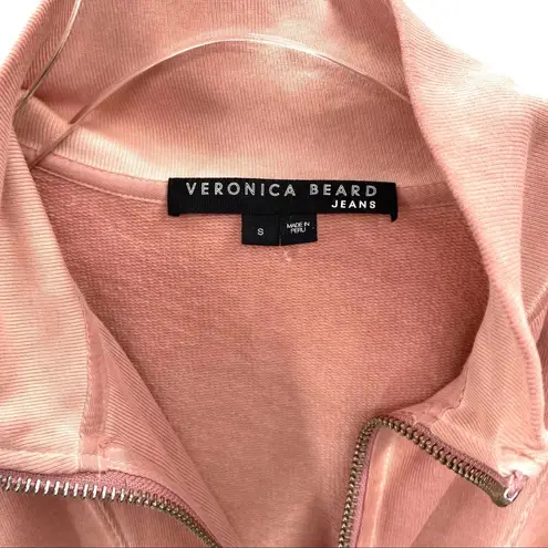 Veronica Beard Jeans Dylan Sweatshirt Rosewood Pink Quarter Zip Sweater SZ S
