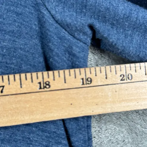 LOGO By Lori Goldstein Logo Lounge by Lori Goldstein Dress Blue V-Neck Handkerchief Hem Jersey Casual