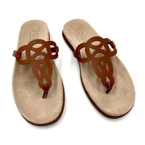 Natural Soul Naturalizer Women's Janice Flat Sandal Brown Size 8