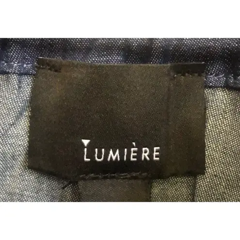 Lumiere Off Shoulder Denim Top Fringe Boho Casual Festival Short Sleeve Womens S Black