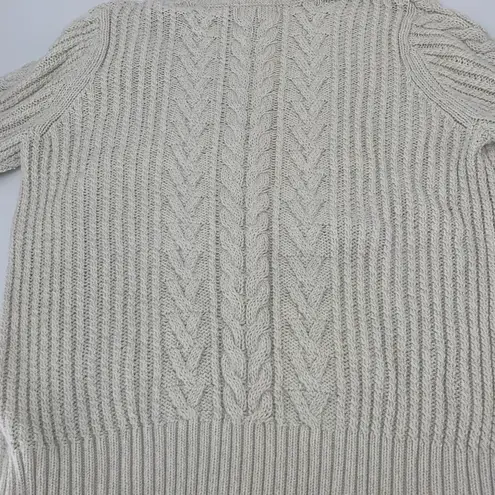 Eddie Bauer  Chunky White Cream Metallic Silver Turtleneck Sweater Size 2X