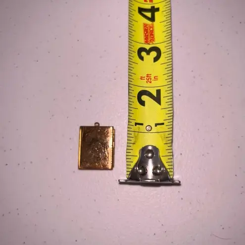 None Vintage Gold Double Locket Pendant Charm