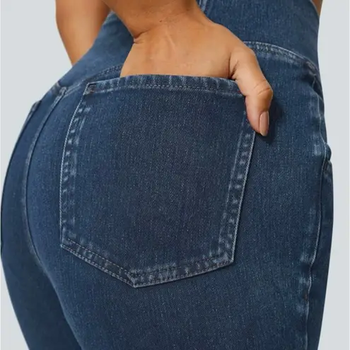 Halara NWT  Flex High-Waisted Crossover Pocket Washed Stretchy Flare Jeans - Image 6