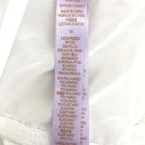 Savage x Fenty Rihanna White Floral Glow Lace Bustier Lingerie Camisole Top 2X