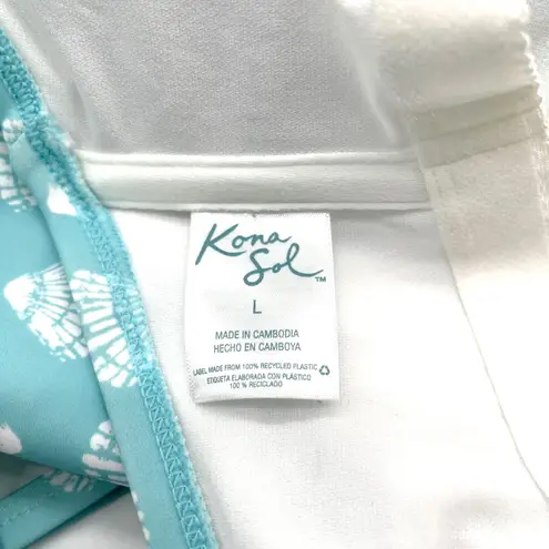 Kona Sol Womens One Piece Swimsuit Size Large Beachy Sea Shells Summer Vacation