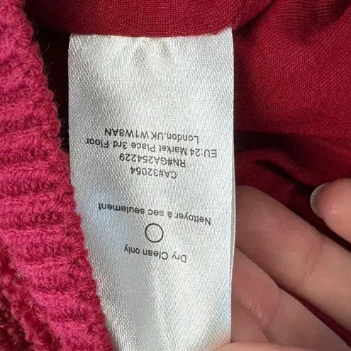 Dolan Sz M Red 1/2 Zip Sherpa Mockneck Pullover Textured Teddy Fleece Sweatshirt Size M