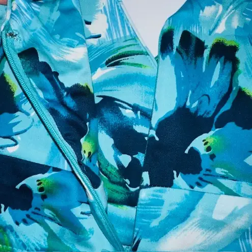 American Living Floral Sheath Dress Sleeveless V-Neck Aqua Blue Party Size 14