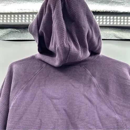 TNA Superior Waffle Knit Long Sleeve Pullover Crop Hoodie in Violet Haze S NEW Purple
