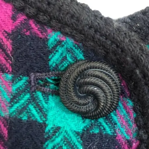 Pendleton Vintage 80s Plaid Cropped Blazer Wool Jacket Blue Purple Teal Black 8