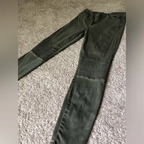 Pistola Anthropologie Pistols Olive Moto Jeans cotton blend women Size 29