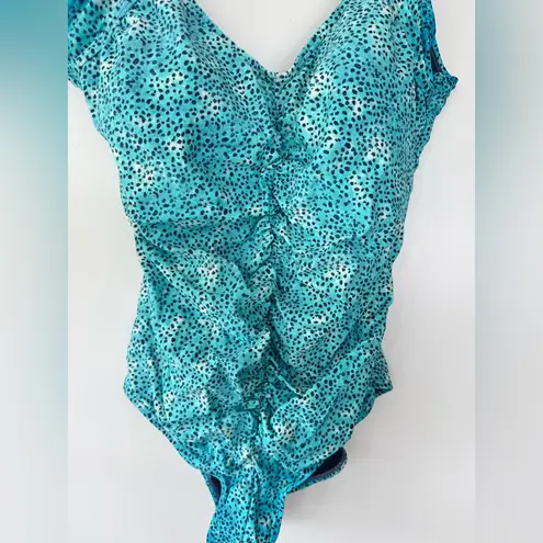 Byron Blue One Piece Swimsuit with V