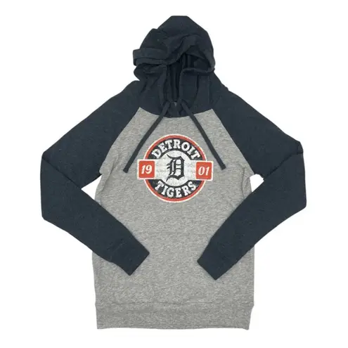 Campus Lifestyle MLB Detroit Tigers Women's Lightweight Bi-Blend Hooded T-Shirt, XS