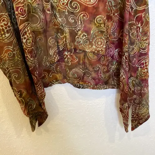 Soft Surroundings My Weekend Woven Pullover Hoodie Boho EUC Size LP Rayon