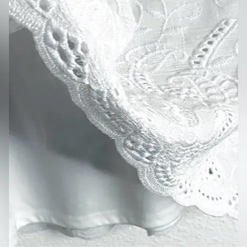 Stooshy White Lined Eyelet Lace Pocket Skirt Size Large