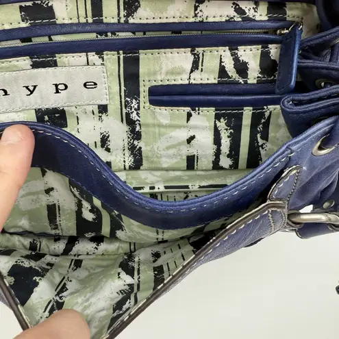 Hype Blue/Purple Leather Buckle Shoulder Bag Y2k Style Blue