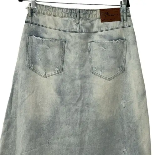 One Teaspoon  Distressed Blue Denim Skirt(Size 26)