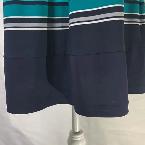 Enfocus Studio En Focus Geometric Design Navy Blue Shift Dress Size 12 Petite