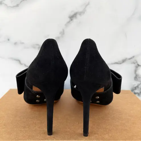 Valentino Garavani Valentino women’s black suede Mary Jane high heel bow pumps size 37 US 7