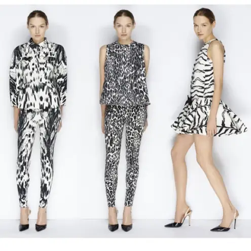 Giambattista VALLI x 7 For All Mankind Leopard Sleeveless Top EUC M Gray Size M