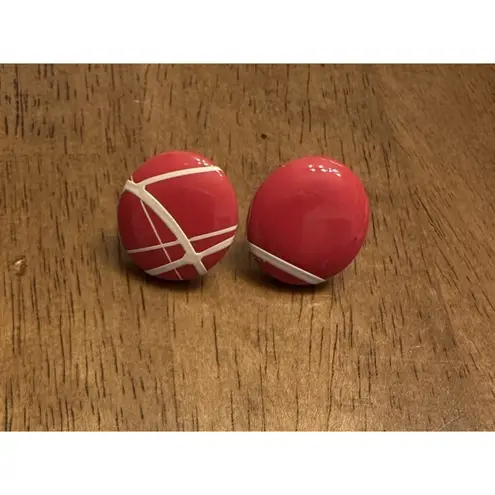 Vintage 80's Colorful Button Disc Post Earrings~2 Pairs Yellow & Pink Retro Art