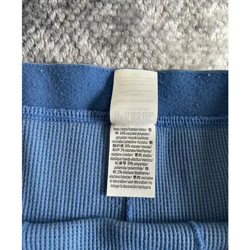 PINK Victoria's Secret Waffle Knit Boxer Blue Sleep Lounge Hi Rise Shorts XL