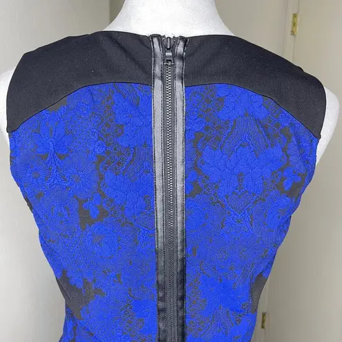 Ali Ro Sapphire Blue Lace Jacquard Sheath Mini Dress Event Date Night Size 6