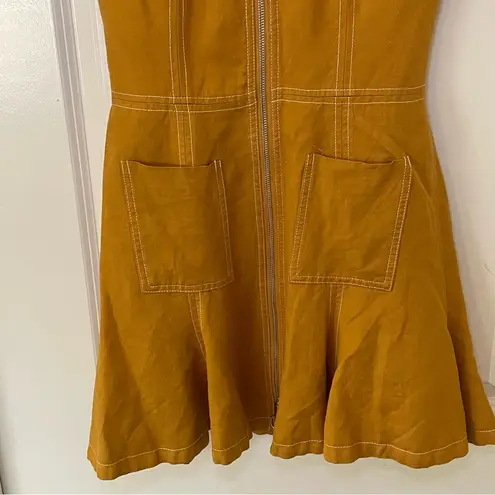 C/MEO COLLECTIVE Festival Off The Shoulder Linen Dress - Mini - Yellow - Women M