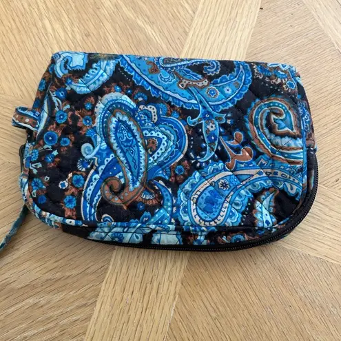 ☘️Stephanie Dawn Mocha Paisley Blue paisley Cosmetic bag retired
