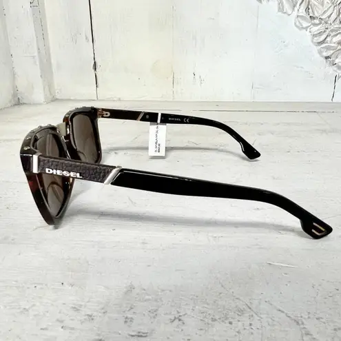 Diesel DL0212 54 52J Dark Tortoise Frame UV-Protected Full-Rim Square Sunglasses