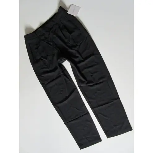 Ellen Tracy NWT Black Soft Fluid Stretch Crepe Pleated Pull-on Crop Pants 12