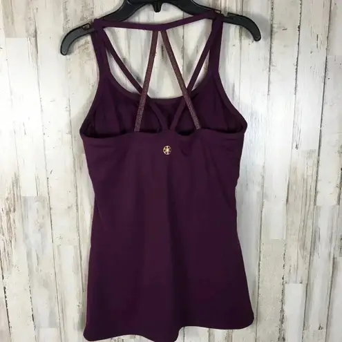 Gaiam Lana Strappy Shimmer Bra Tank Workout Top