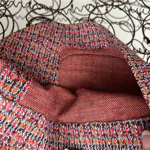 Vintage 70s oversize dagger point lapel collar blazer retro orange rust red gray Size M