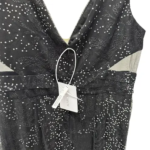 Marchesa Notte Glitter Gown in Black Size 14