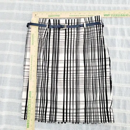 Apt. 9 Tommy Hilfiger Belt Womens  Tartan Plaid Black White Pencil Skirt Size 4