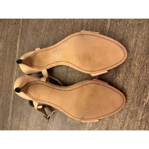 Karl Lagerfeld PARIS DEMAS Ankle Strap Heel Nude Patent US 7 Sandals