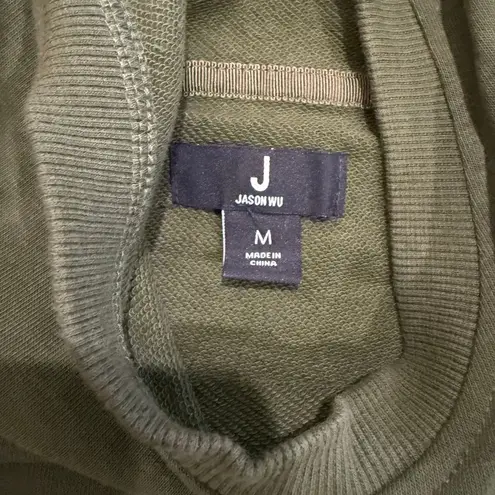 Jason Wu J Womens French Terry Hoodie Size M Olive Lace Trim Outdoor Luxury